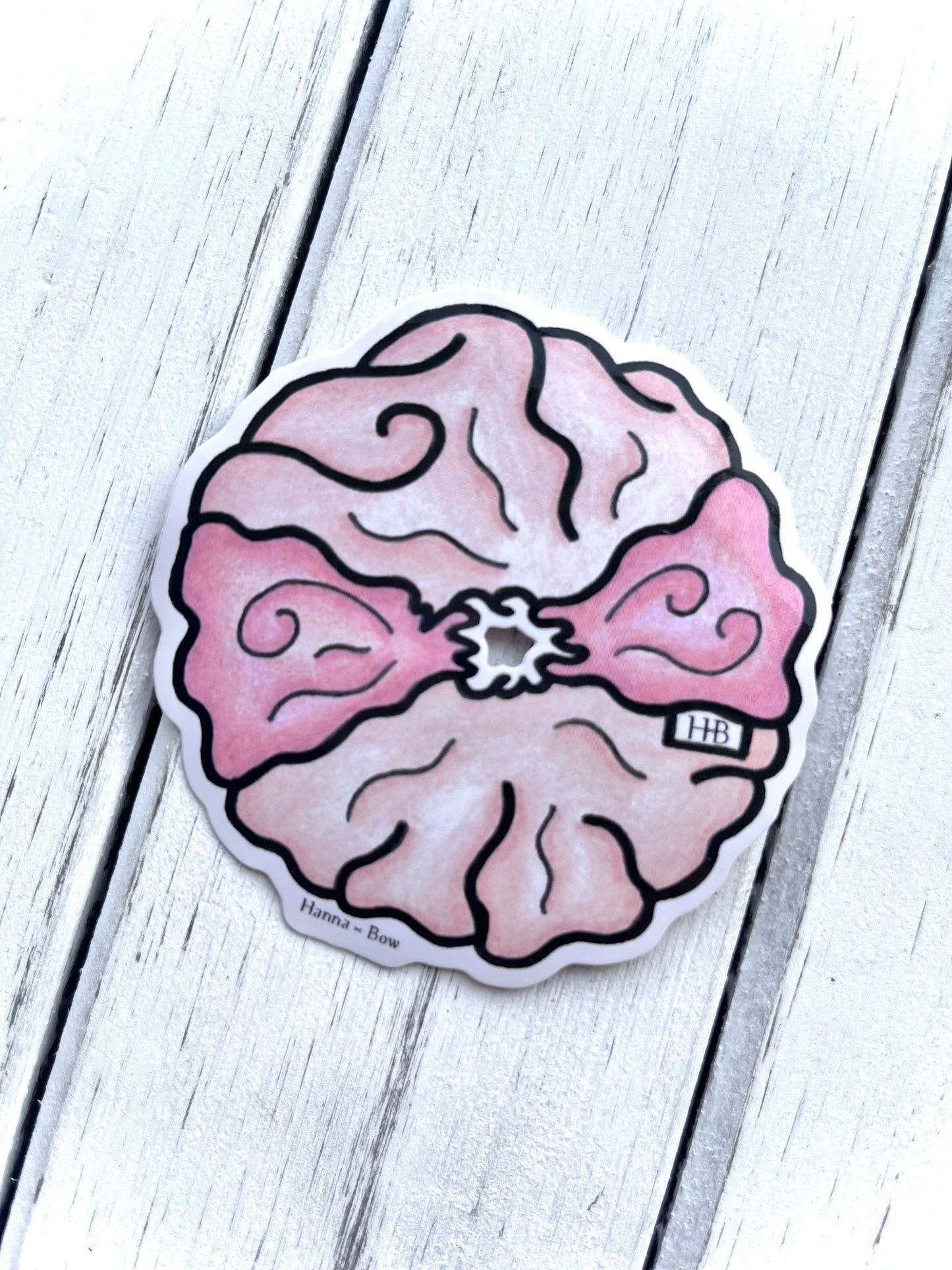 Pink Scrunchie Bow Sticker