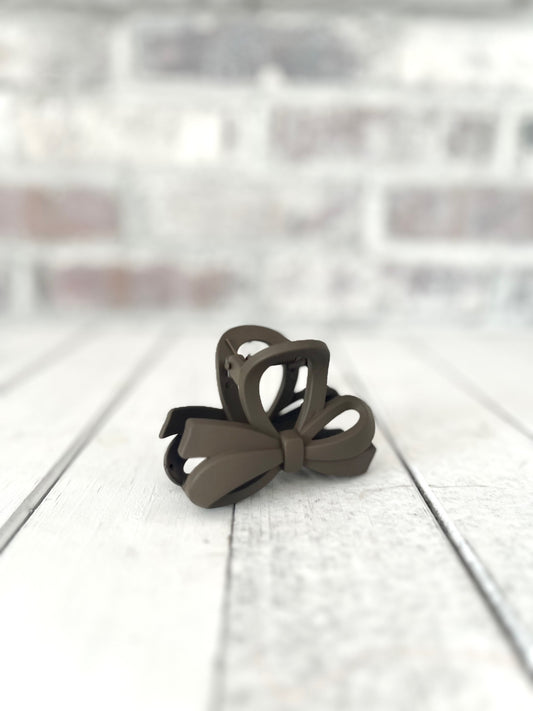 Chocolate Bow Hair Claw