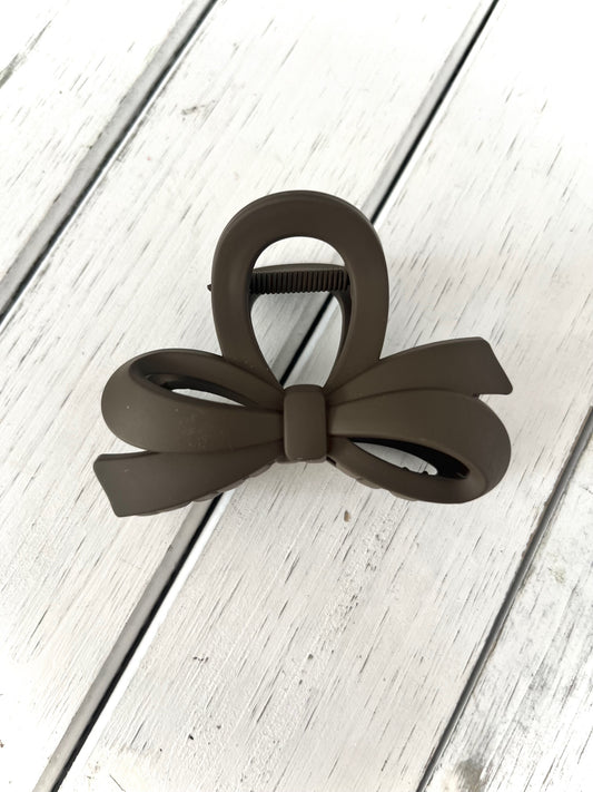 Chocolate Bow Hair Claw