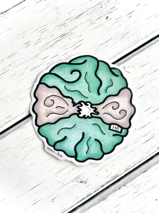 Green Scrunchie Bow Sticker